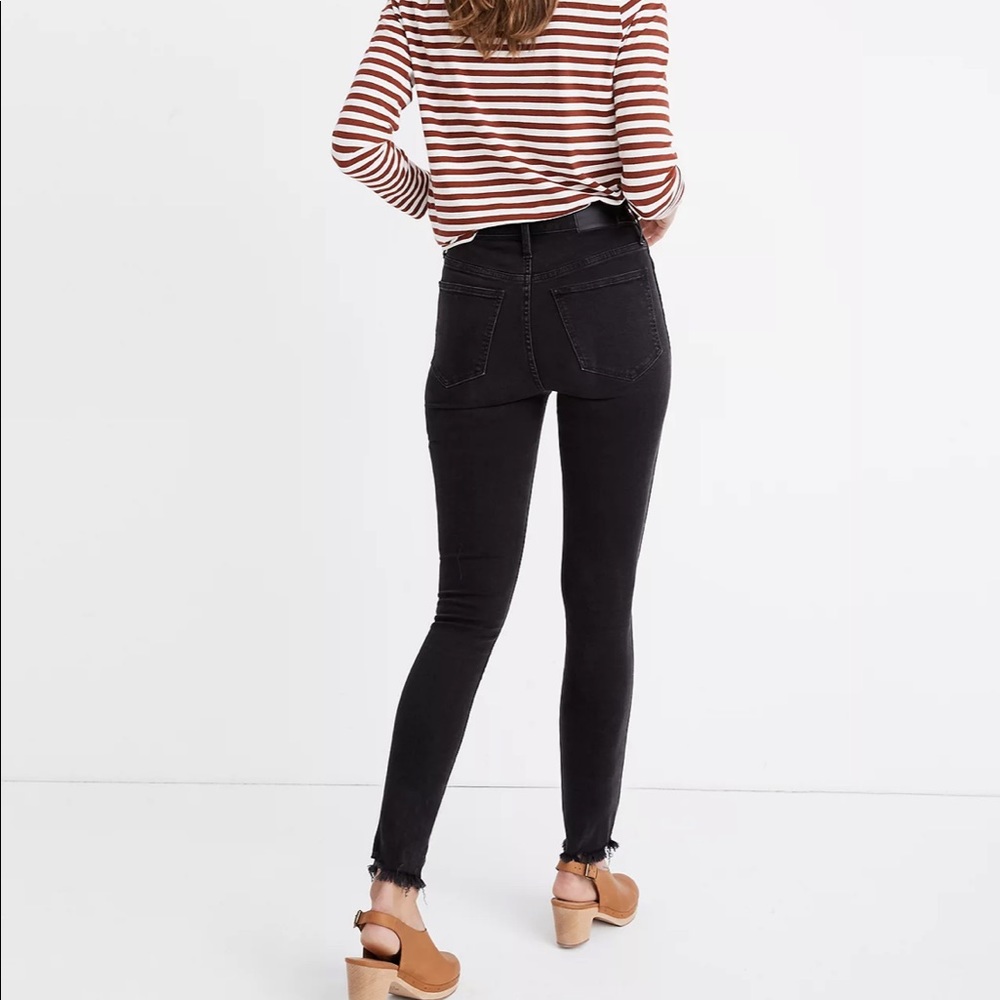 Madewell High-Rise Skinny Jeans in Berkeley Black: Button-Through Edition